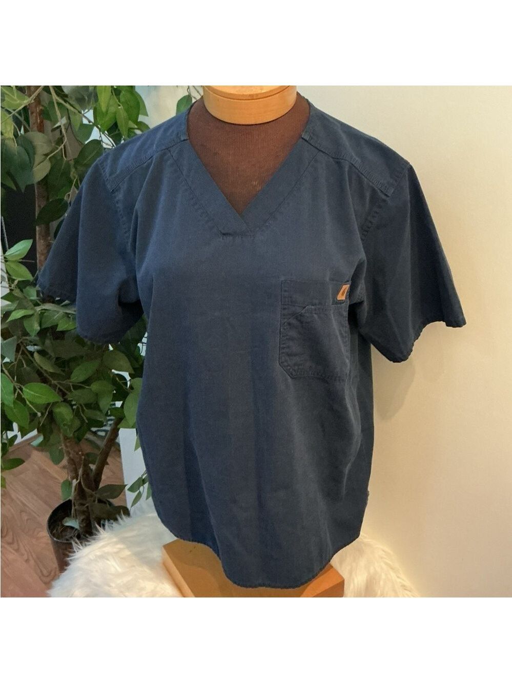 Men's Carhartt Blue Short Sleeve Scrub Top Size M - Picture 7 of 14